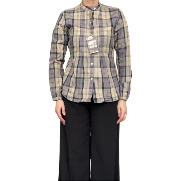 Barbour Tops - BARBOUR DRESS TARTAN Checked Fitted Long Sleeve Blouse Size 12 NEW WITH TAG